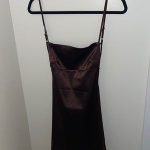 Brown satin dress - Size XS - new with tags